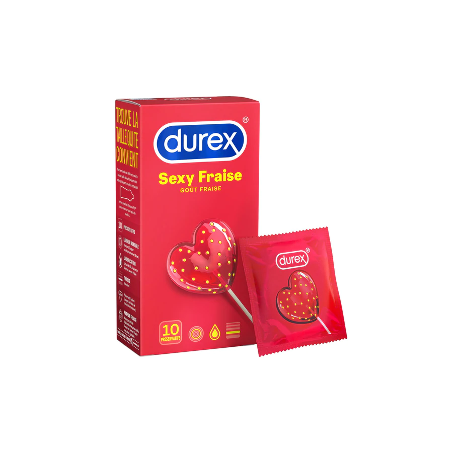 Preservatifs Sexy Fraise - X10